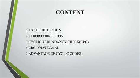 Presentation On Cyclic Redundancy Check Crc Ppt