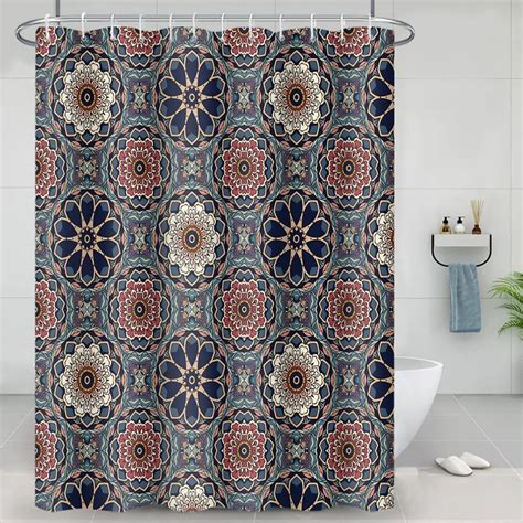 Umpoo Bohemian Mandala Shower Curtains Vintage Chic Floral