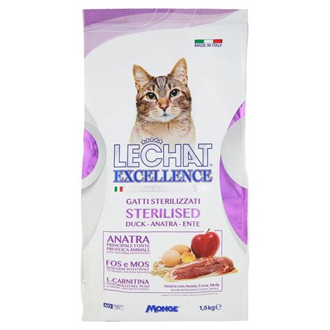 CROCCANTINI PER GATTI STERILIZZATI ANATRA EXCELLENCE MONGE LECHAT