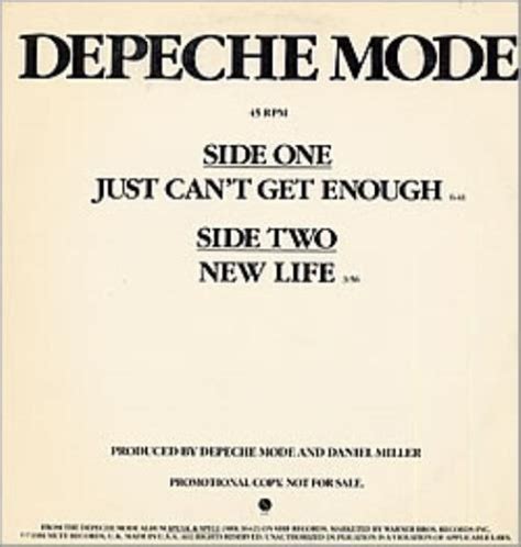 Depeche Mode Just Cant Get Enough Us Promo 12 Vinyl Single 12 Inch