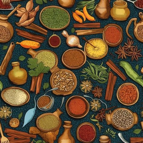 Premium Ai Image A Close Up Of A Bunch Of Different Spices And Herbs