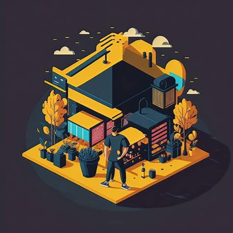 Premium Vector Vector Illustration Isometric Market Shop