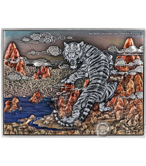 White Tiger Tigre Oz Moneda Plata Francos Chad