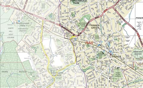 This Detailed Map Covers The London Borough Of Harrow It Shows The