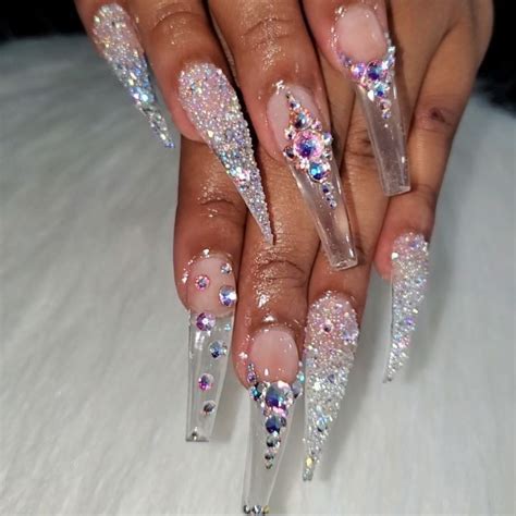 Pin Jadorediorr 💅🏽 Bling Acrylic Nails Glue On Nails Long