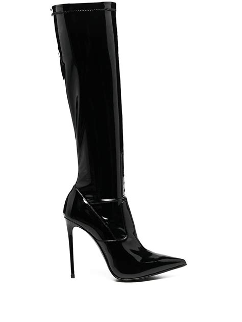 Le Silla Eva Mm Vinyl Boots Black Farfetch Uk