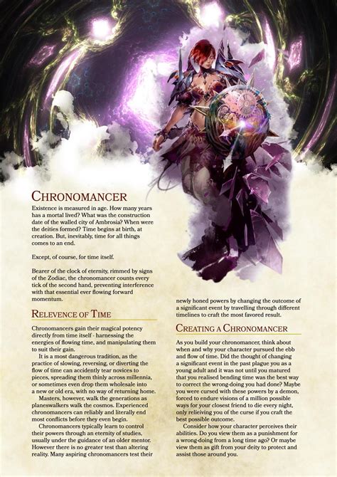 DnD 5e Homebrew — Chronomancer class by Zst0rm