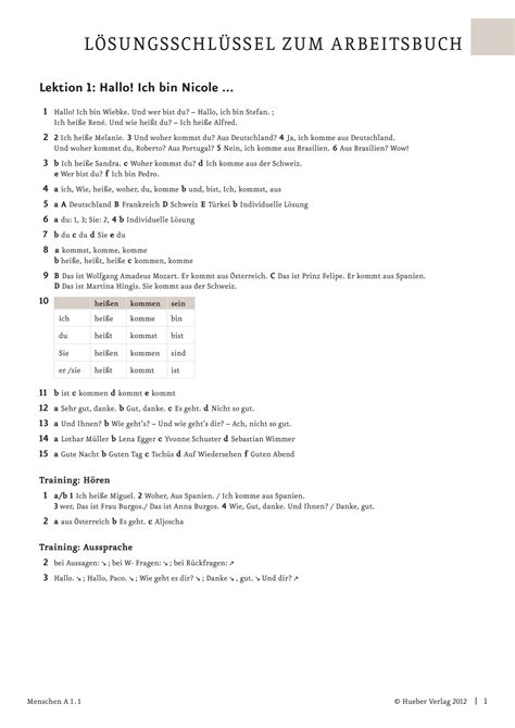 SOLUTION L Sungen A1 1 Menschen Arbeitsbuch Studypool