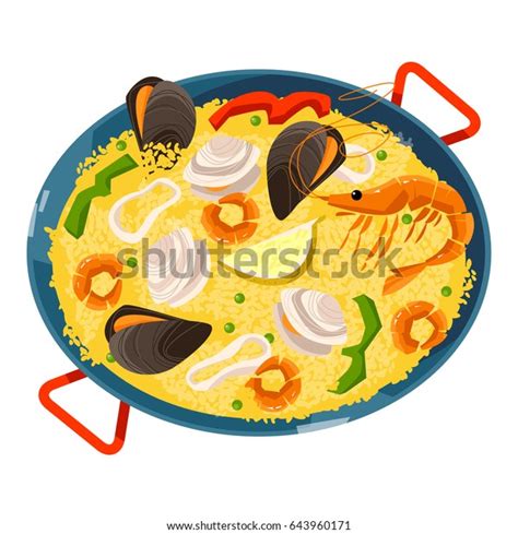 Paella Con Marisco Cocina Tradicional Espa Ola Ilustraci N Del Vector