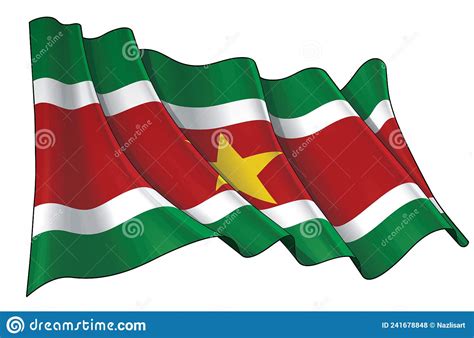 Waving Flag Of Suriname Stock Vector Illustration Of Waving