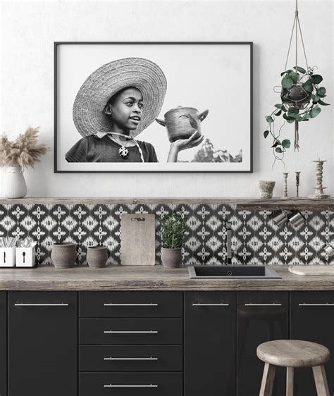 African American Art Kitchen Wall Art Print Black And White Etsy