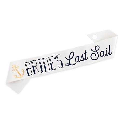 Bride S Last Sail Paper Sash Nautical Bachelorette Last Sail Before