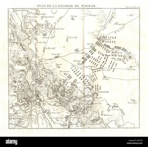 Battle of Wagram 1809. Vienna. War of the Fifth Coalition. Austria, 1820 map Stock Photo - Alamy