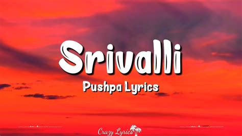 Srivalli Lyrics Hindi Version Pushpa Javed Ali Allu Arjun