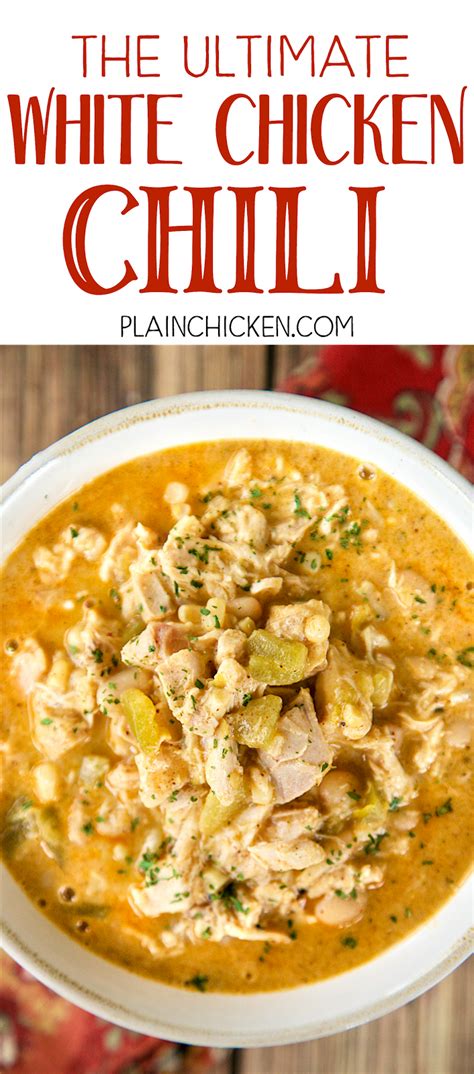 The Ultimate White Chicken Chili Plain Chicken