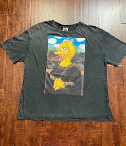 Zara Mona Lisa Smile Big Bird Sesame Street 50 Years Women Tee T Shirt Large L Ebay