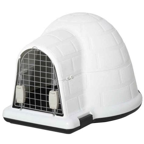 Pawhut Plastic Igloo Dog Housekennel W Windows White Robert Dyas