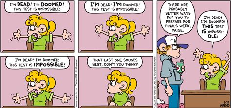 "Finals Drama" | Studying - Finals | FoxTrot Comics by Bill Amend