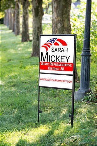 Lawn Sign Stake Metal Frame With Lower Rider