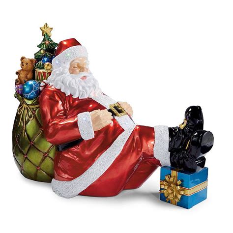 Led Sleeping Santa Lawn Statue Frontgate Frontgate Outdoor