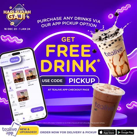 Tealive Payday Promotion Buy 1 Get 1 FREE 16 Dec 2023 1 Jan 2024