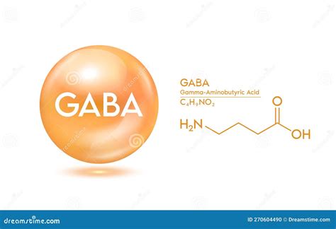 Gaba Gamma Aminobutyric Acid And Structural Chemical Formula Molecule