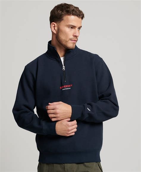 Mens Sportswear Half Zip Sweatshirt In Eclipse Navy Superdry Uk