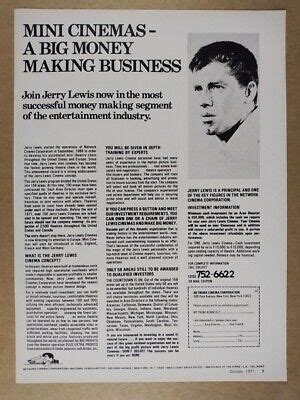 1971 Jerry Lewis Network Cinema Investment Offer vintage print Ad | eBay