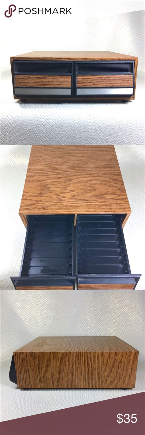 Vintage Audio Cassette Storage Two Drawer Case Vintage Audio Cassette Tape Storage Box 28