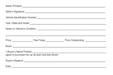 How To Write A Receipt For Selling A Car