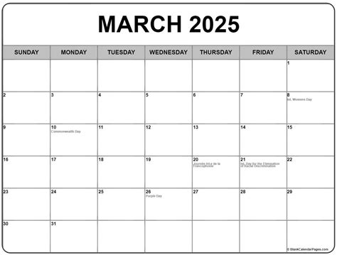 March 2025 Calendar Canada: A Comprehensive Guide - Thomas S. Arteaga