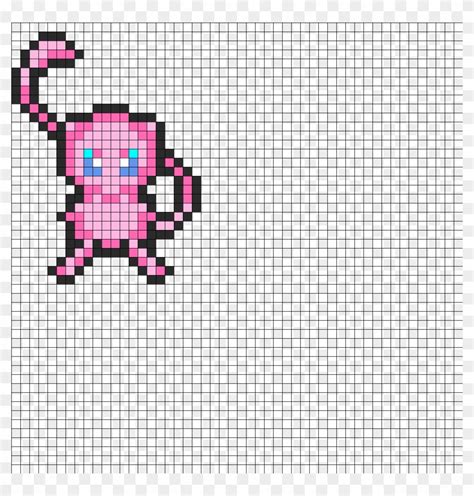 Mew Perler Bead Pattern / Bead Sprite - Pixel Art Pokemon Mew, HD Png ...