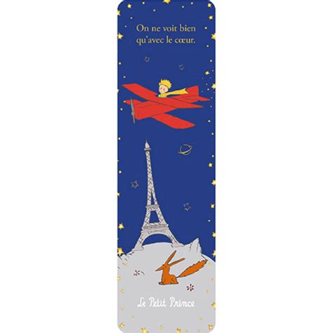 Marcapáginas de papel Kiub El Principito en avión y Torre Eiffel 54x172mm