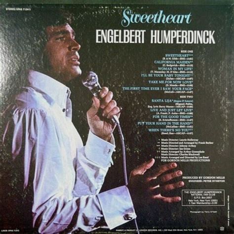 Engelbert Humperdinck Sweetheart LP Vinyl Stereo Record 1968 Parrot