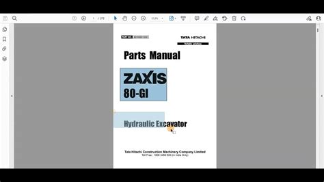 Hitachi Zaxis Gi Hydraulic Excavator Parts Catalog Youtube