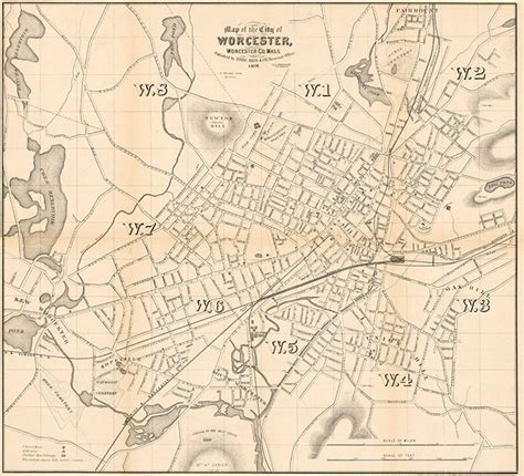 1878 Map of Worcester Worcester County Mass - Etsy