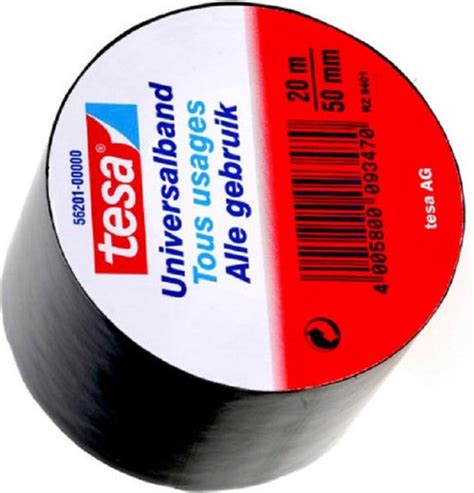 1x Tesa Universalband Isolatietape Zwart 20 Mtr X 5 Cm