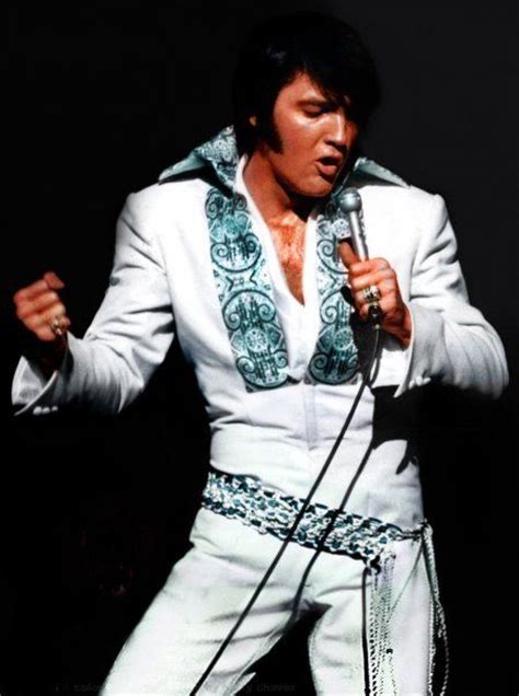 Two Almost Identical Suits Elvis Wearing The White Tapestry Aka White Sleek Jumpsuit In Las