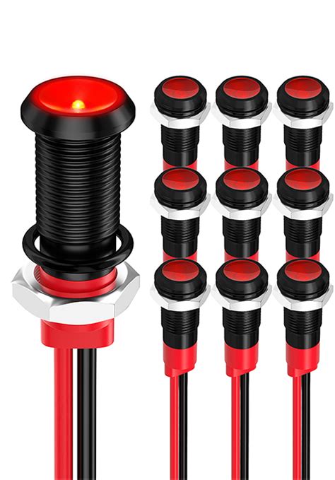 Amazon Daiertek Led Indicator Light V Red Led Mm Metal