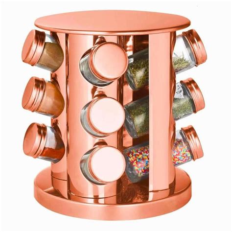 Porta Temperos Girat Rio Rose Gold Hauskraft Suporte E Potes