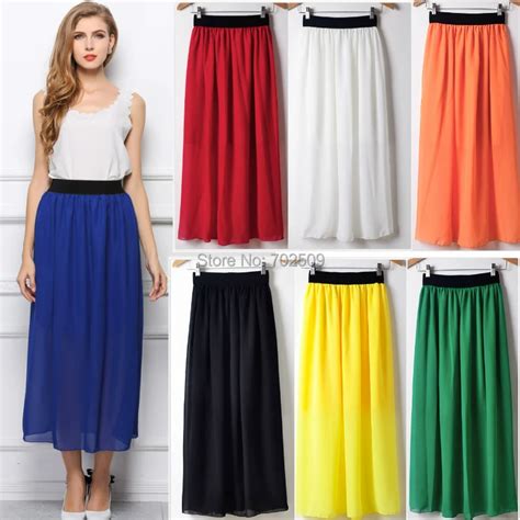 Hot Sale 20 Colors Long Skirts For Women 2018 Summer New Fashion