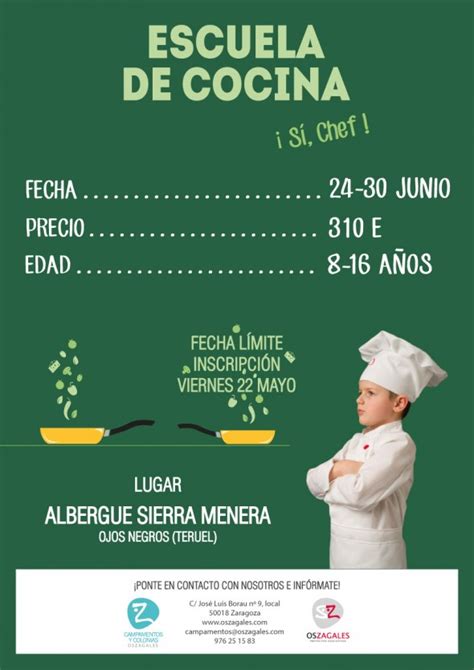 VACACIONES ESCOLARES CAMPAMENTO DE COCINA SÍ CHEF