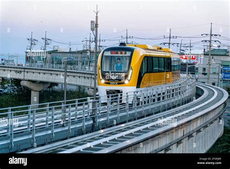 Incheon, South Korea. 1st June, 2017. Incheon Airport Maglev Line is an urban line serving ...