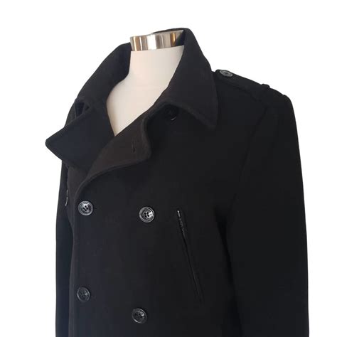 Kenneth Cole Double Breasted Black Peacoat Gem