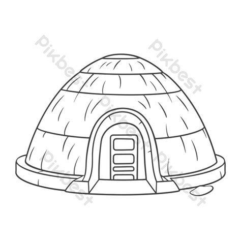 Igloo House Coloring Page Free Printable Pages For Kids Igloos Outline