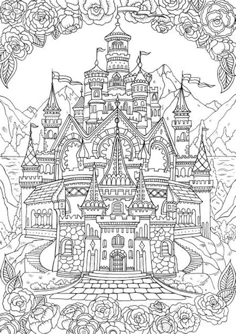 Coloriage Château Disney Adulte télécharger et imprimer gratuit sur