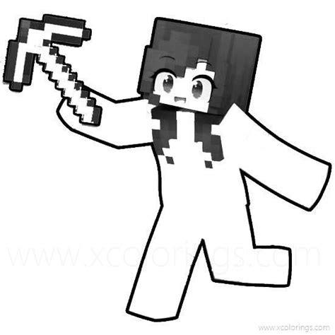 Minecraft Aphmau is Running Coloring Pages - XColorings.com | Minecraft ...