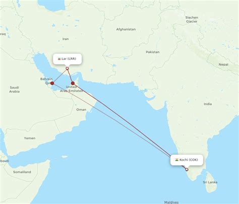 All Flight Routes From Kochi To Lar COK To LRR Flight Routes