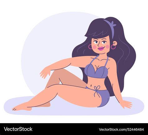 Hand Drawn Girl In Bikini Royalty Free Vector Image