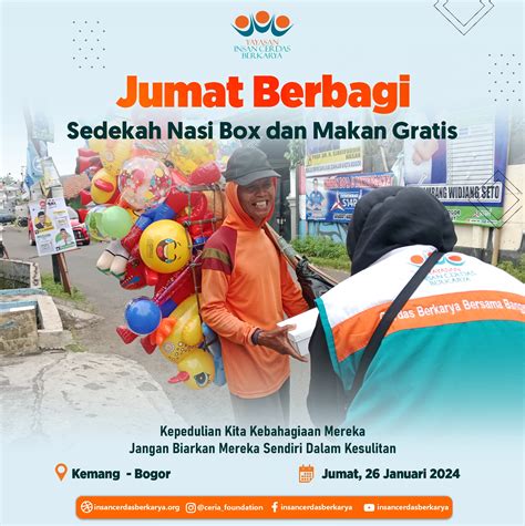 Jumat Berbagi Makan Gratis Januari Yayasan Insan Cerdas Berkarya